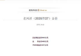 老凤祥7/27金价