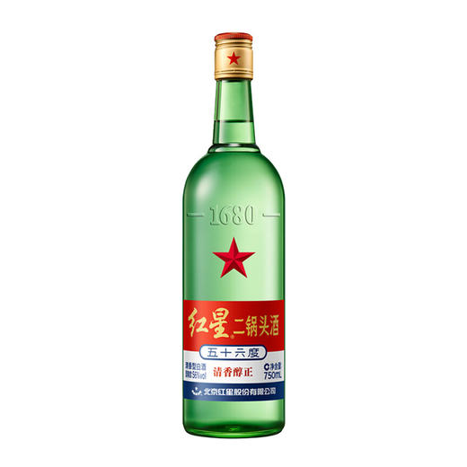 [白酒]红星二锅头56度750ml（绿瓶）(光瓶) 商品图0