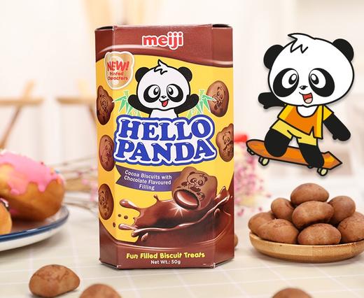 明治熊猫双重巧克力夹心饼干50g 商品图0