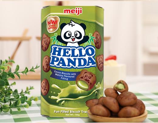 明治熊猫抹茶夹心饼干50g 商品图0