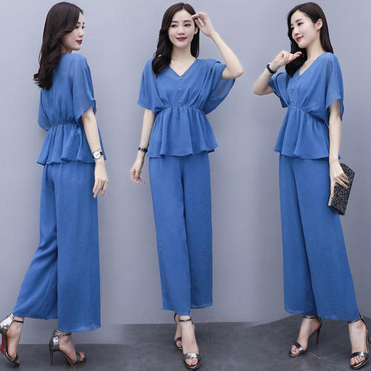 QC-ZWYR1162新款减龄收腰显瘦雪纺套装 商品图0