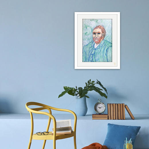 装饰画《梵高自画像》 金羽翼残障小艺术家手绘作品 复制画/原画 商品图1