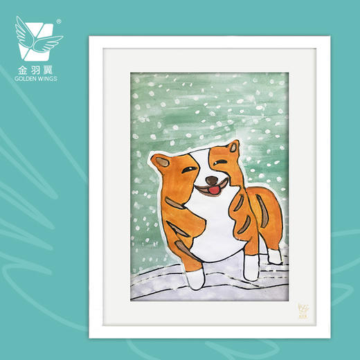 装饰画《雪花的味道我知道》 金羽翼残障小艺术家手绘作品 复制画/原画 商品图0