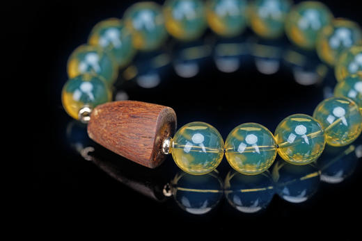墨西哥蓝珀高蓝沉香手串搭配越南水沉随形 特价 商品图2