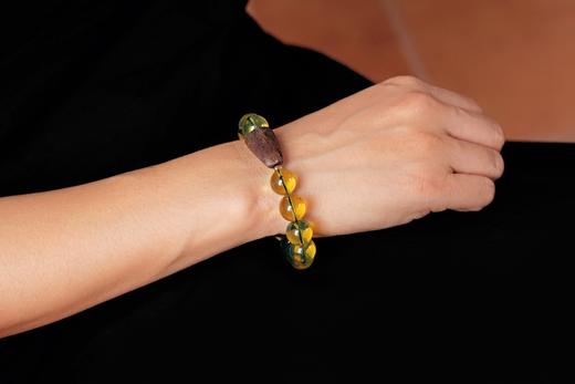 墨西哥蓝珀高蓝沉香手串搭配越南水沉随形 特价 商品图4