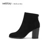 westory2020春新品尖头粗跟显瘦切尔西靴女简约通勤W29DS80101 商品缩略图0