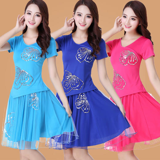 CHT-XH-02广场舞服装新款套装绣花工艺中老年演出服表演服装 商品图3