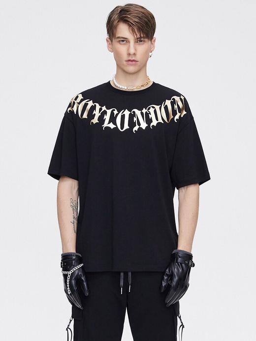 点此购买 boy潮牌男女梵文字母短袖t恤 莲152611