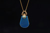 如意·多米尼加蓝珀18K喷砂黄金镶嵌绿松石吊坠 商品缩略图0