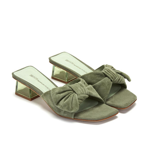 西村名物夏季新品水晶跟蝴蝶结优雅拖鞋X29BJ20431 商品图2