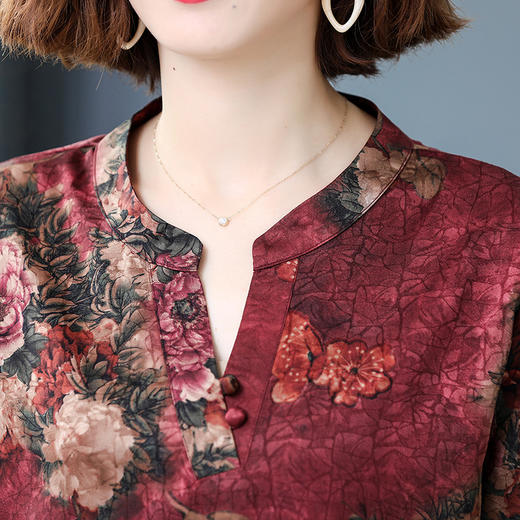 MC-sy0325002新款高品质妈妈装民族风半袖大码上衣 商品图2