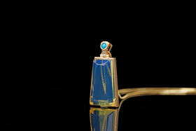 夏日清新 · 多米尼加蓝珀18K喷砂黄金镶嵌绿松石吊坠  特价