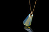 多米尼加蓝珀18K喷砂黄金镶嵌绿松石吊坠 商品缩略图5