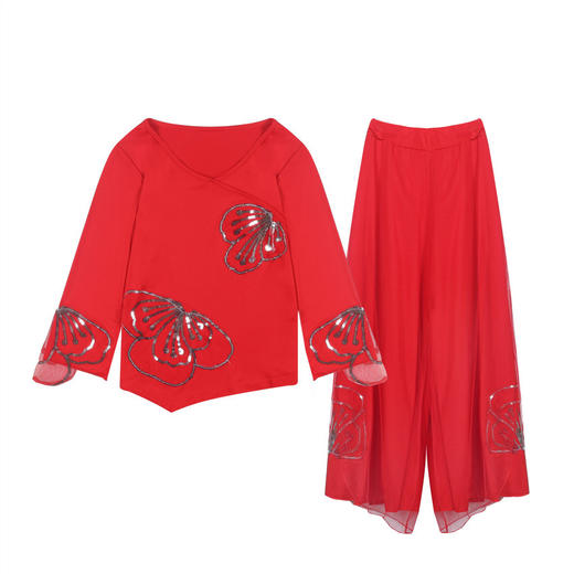 CHT-XH-02广场舞服装新款套装绣花工艺中老年演出服表演服装 商品图4