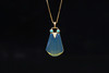 多米尼加蓝珀18K喷砂黄金镶嵌绿松石吊坠 商品缩略图0
