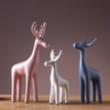 【家居摆件】*北欧陶瓷驯鹿摆件 客厅创意饰品现代陶瓷摆件三件套 商品缩略图1