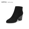 westory2020春新品尖头粗跟显瘦切尔西靴女简约通勤W29DS80101 商品缩略图2