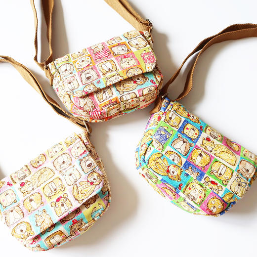 HUJI祤集Flap斜挎包插画漫画小熊 商品图0