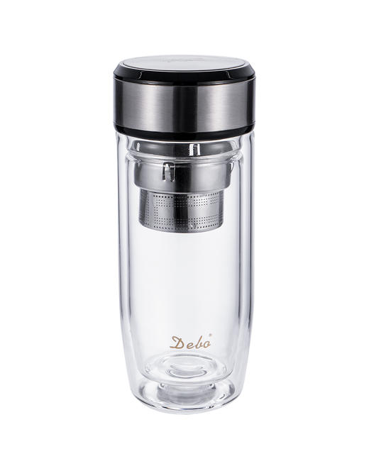 9抢 德国德铂 库特 男女士双层玻璃杯经典简约304不锈钢茶隔水杯子