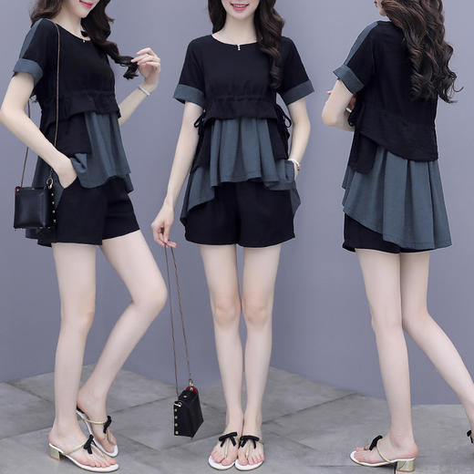 DLL-1123休闲套装   2020新款洋气宽松欧货显瘦气质两件套 商品图3