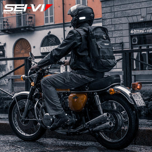 SEI-VI 赛威 意大利摩托车骑行双肩防水防摔背包男女骑士多功能包 商品图4