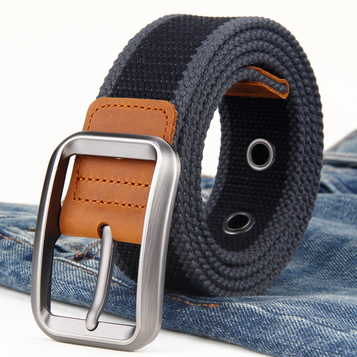 日字扣男士帆布腰带b01