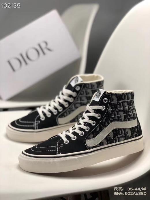 Dior x VANS 范斯SK8-HI TAPERED 迪奥联名 鲜美系列帆布硫化板鞋“黑浅灰刺绣CD重影” 商品图0