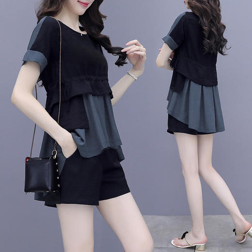 DLL-1123休闲套装   2020新款洋气宽松欧货显瘦气质两件套 商品图0