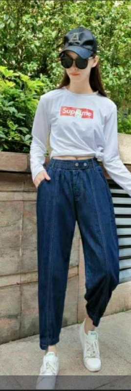 鲁花依秀老爹牛仔裤 商品图0