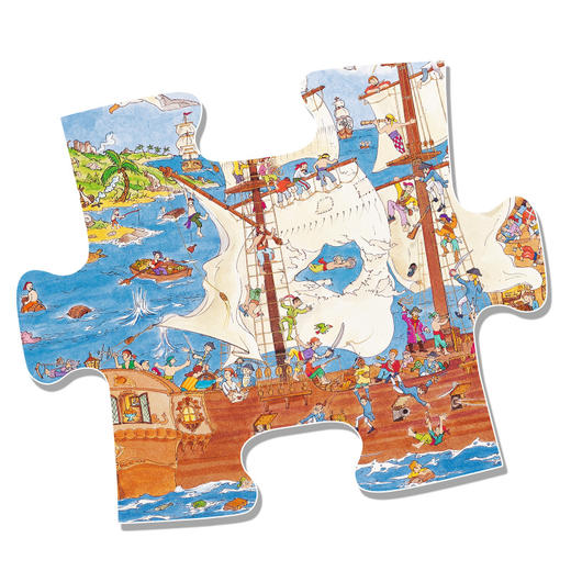 djeco海盗夺宝之战100片儿童益智观察力训练拼图5-6-7岁男孩玩具 商品图3