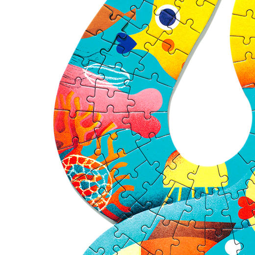 djeco进口儿童异形纸质拼图八爪鱼6-7-8岁玩具300片男孩女孩玩具 商品图3