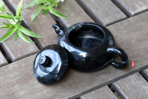 和田玉（青花）玉壶--竹节把西施壶（宋鸣放6643）122.51g 商品图3