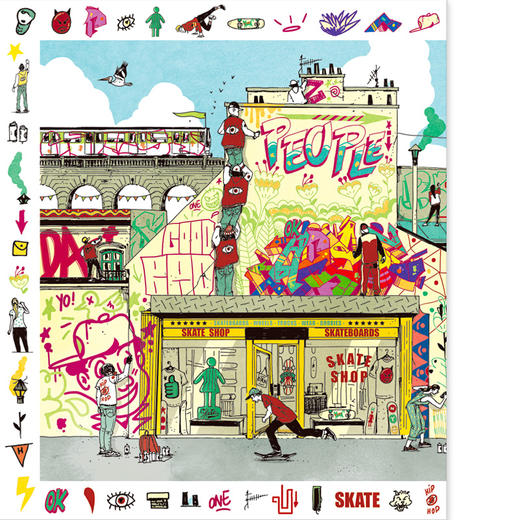 法国djeco进口纸质儿童益智拼图平面大块200片6-7岁-街头艺术 商品图2