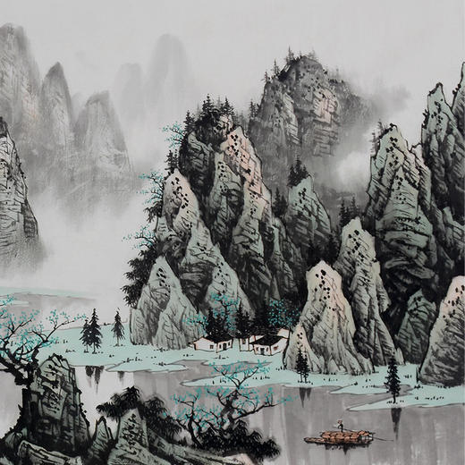 李兆生《漓江春》68*178cm 山水横幅作品 办公室/客厅/书法挂画 商品图4