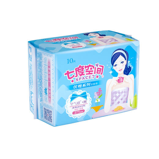 七度空间优雅净爽超薄夜用卫生巾10片 275mm 商品图2