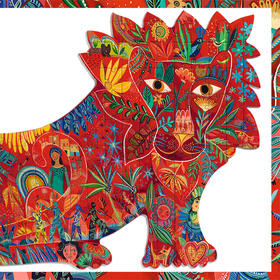 djeco进口异形儿童艺术平面拼图狮子150片6-7-8-9岁男孩女孩益智