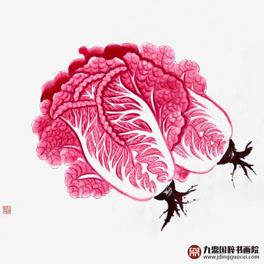 李兆生 白菜作品 68*138cm 花鸟横幅作品 茶室/卧室挂画 商品图2