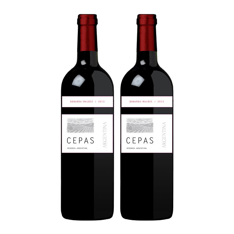 【双支特惠装】阿根廷原瓶进口红酒 赛佩斯博娜德马尔贝克红葡萄酒 Cepas Bonarda Malbec 单支装750ml*2