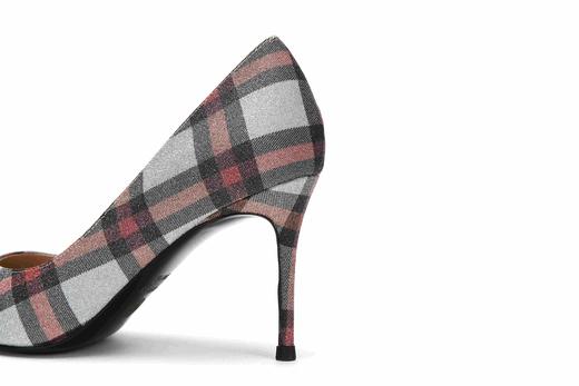 westory新款格纹高跟尖头单鞋W283E70121 商品图1