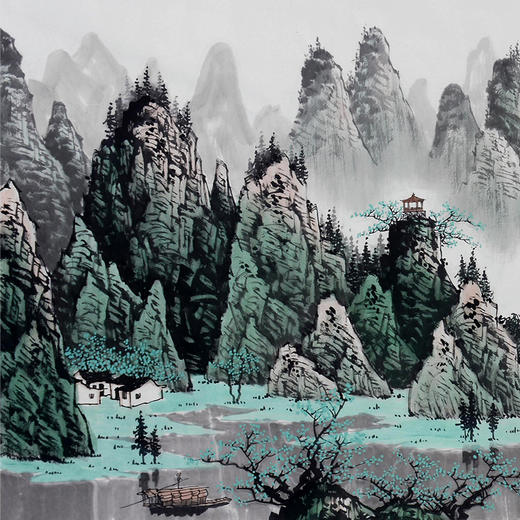 李兆生《水暖漓江》68*178cm 山水横幅作品 办公室/客厅/书法挂画 商品图2