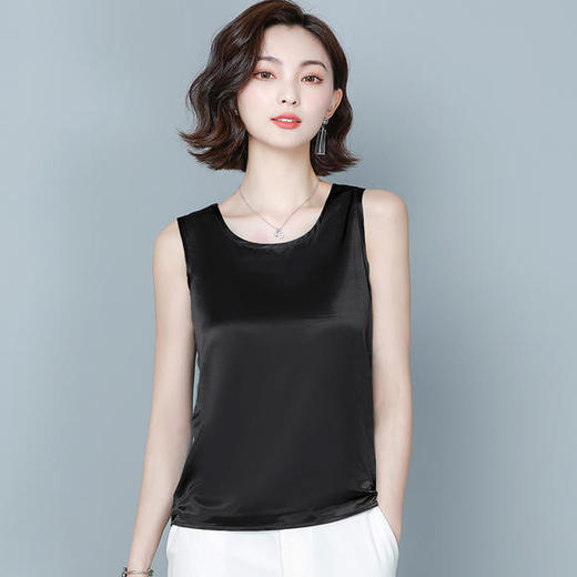 KQL-3128F6690夏新款时尚百搭缎面无袖打底衫 商品图4