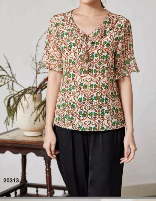 桑蚕丝上衣 商品图0