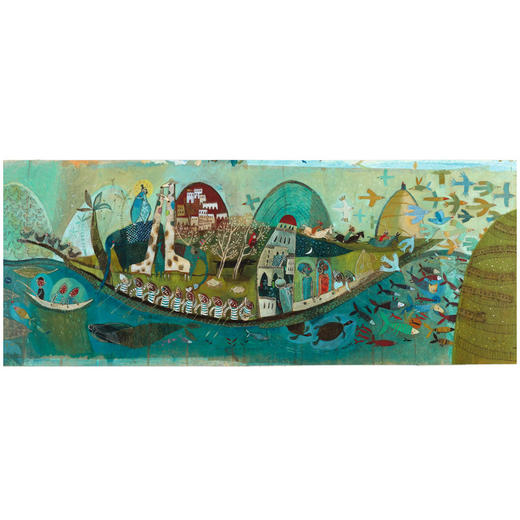 djeco进口动物大块平面拼图儿童7益智男孩350片 诺亚方舟 商品图4