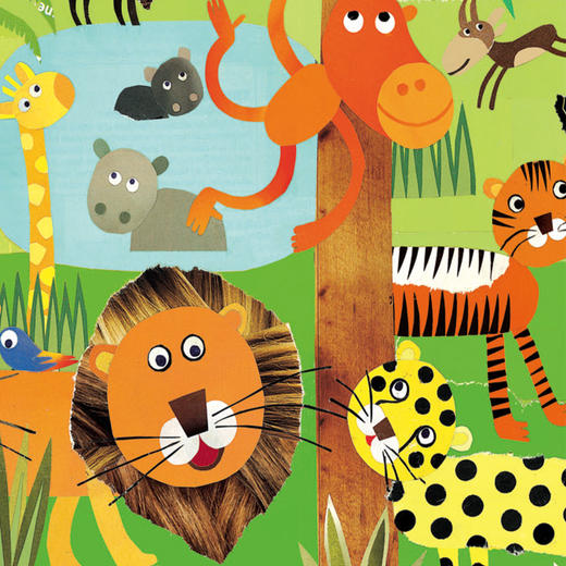 djeco进口热带雨林 拼图平面纸质3岁男孩女孩智力玩具大块 商品图2