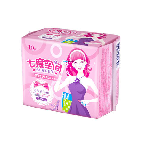 七度空间  日用卫生巾  特薄纯棉  10片245mm 商品图1