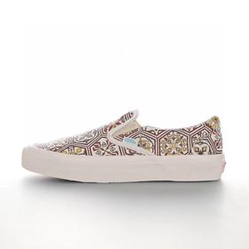 ITH x Vans Vault OG Classic Slip-On LX"True White"高端支线经典一脚蹬懒人套帆布休闲硫化滑板板鞋“帆布白黄摩洛哥瓷砖印花”VN0A45JK2CN
