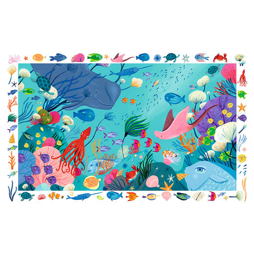 djeco进口海洋动物海底世界拼图大块儿童益智4-5-6岁 54片 商品图4