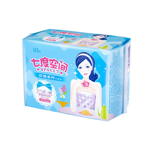 七度空间优雅净爽超薄夜用卫生巾10片 275mm 商品图1