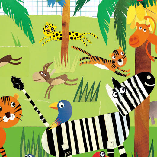 djeco进口热带雨林 拼图平面纸质3岁男孩女孩智力玩具大块 商品图3