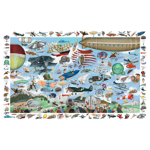 djeco进口儿童益智平面拼图5-6-7岁男孩200片飞机俱乐部 商品图4